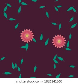 Floral ornamental vector pattern. Seamless design leafs texture.