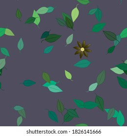 Floral ornamental vector pattern. Seamless design leafs texture.