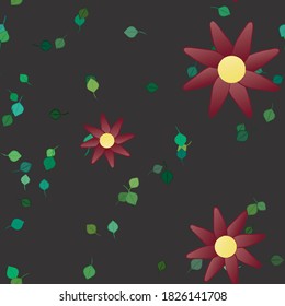 Floral ornamental vector pattern. Seamless design leafs texture.