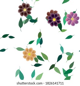 Blumenziermuster, Vektormuster. Nahtlose Design-Blätter Textur.