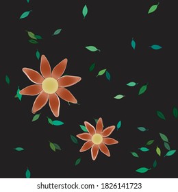 Floral ornamental vector pattern. Seamless design leafs texture.