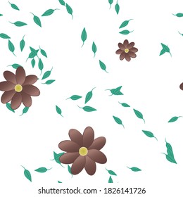 Blumenziermuster, Vektormuster. Nahtlose Design-Blätter Textur.