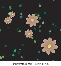 Floral ornamental vector pattern. Seamless design leafs texture.