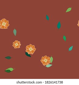 Floral ornamental vector pattern. Seamless design leafs texture.