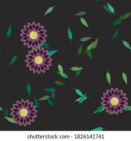 Patrón de vector ornamental floral. La textura de las hojas de diseño sin brillo.