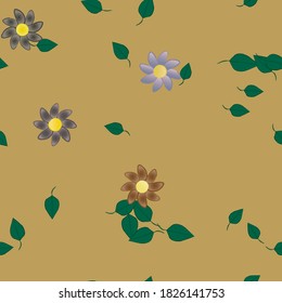 Floral ornamental vector pattern. Seamless design leafs texture.