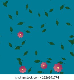 Floral ornamental vector pattern. Seamless design leafs texture.