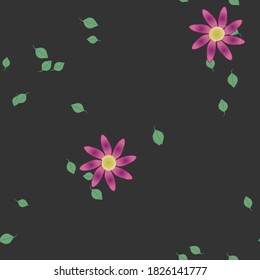 Floral ornamental vector pattern. Seamless design leafs texture.