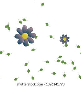Floral ornamental vector pattern. Seamless design leafs texture.