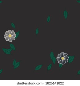 Floral ornamental vector pattern. Seamless design leafs texture.