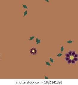 Floral ornamental vector pattern. Seamless design leafs texture.