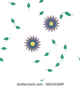Floral ornamental vector pattern. Seamless design leafs texture.