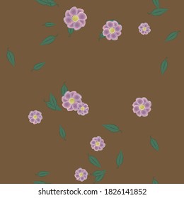 Floral ornamental vector pattern. Seamless design leafs texture.