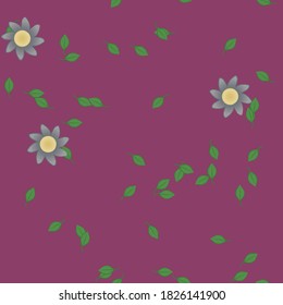 Floral ornamental vector pattern. Seamless design leafs texture.