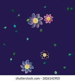 Floral ornamental vector pattern. Seamless design leafs texture.