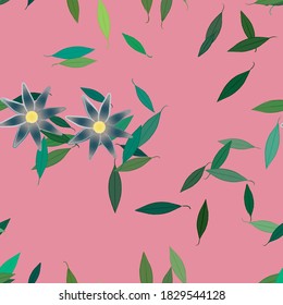 Floral ornamental vector pattern. Seamless design leafs texture.