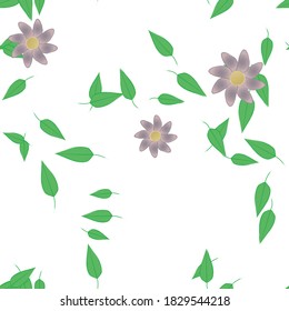Floral ornamental vector pattern. Seamless design leafs texture.