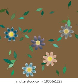 Floral ornamental vector pattern. Seamless design leafs texture.