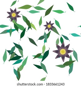 Patrón de vector ornamental floral. La textura de las hojas de diseño sin brillo.