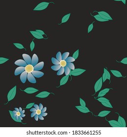 Floral ornamental vector pattern. Seamless design leafs texture.