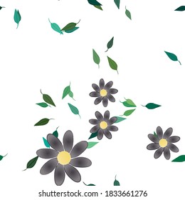 Floral ornamental vector pattern. Seamless design leafs texture.
