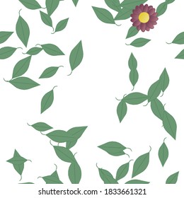 Patrón de vector ornamental floral. La textura de las hojas de diseño sin brillo.