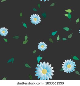 Floral ornamental vector pattern. Seamless design leafs texture.
