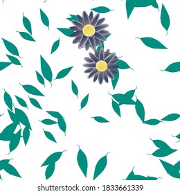 Floral ornamental vector pattern. Seamless design leafs texture.