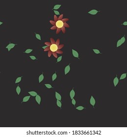 Floral ornamental vector pattern. Seamless design leafs texture.