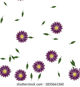 Floral ornamental vector pattern. Seamless design leafs texture.
