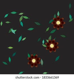 Floral ornamental vector pattern. Seamless design leafs texture.