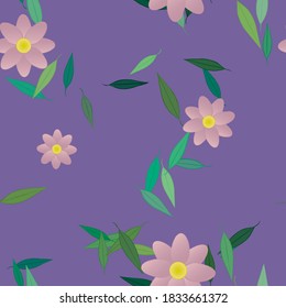 Floral ornamental vector pattern. Seamless design leafs texture.