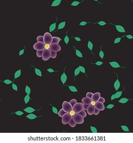 Floral ornamental vector pattern. Seamless design leafs texture.
