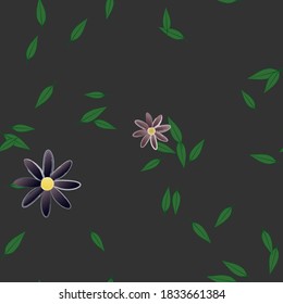 Floral ornamental vector pattern. Seamless design leafs texture.