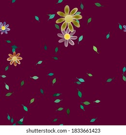 Floral ornamental vector pattern. Seamless design leafs texture.