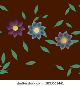 Floral ornamental vector pattern. Seamless design leafs texture.
