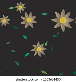 Blumenziermuster, Vektormuster. Nahtlose Design-Blätter Textur.