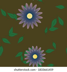 Floral ornamental vector pattern. Seamless design leafs texture.
