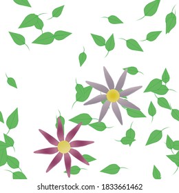 Floral ornamental vector pattern. Seamless design leafs texture.