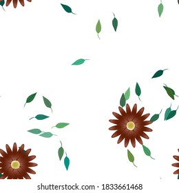Floral ornamental vector pattern. Seamless design leafs texture.