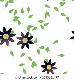 Floral ornamental vector pattern. Seamless design leafs texture.