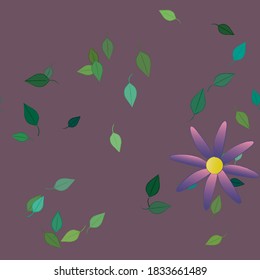 Floral ornamental vector pattern. Seamless design leafs texture.