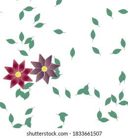 Floral ornamental vector pattern. Seamless design leafs texture.