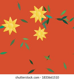 Floral ornamental vector pattern. Seamless design leafs texture.