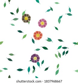 Floral ornamental vector pattern. Seamless design leafs texture.