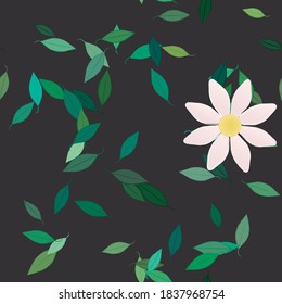 Floral ornamental vector pattern. Seamless design leafs texture.