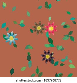 Floral ornamental vector pattern. Seamless design leafs texture.