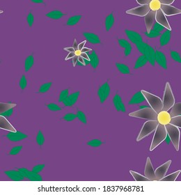 Floral ornamental vector pattern. Seamless design leafs texture.