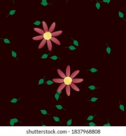 Floral ornamental vector pattern. Seamless design leafs texture.