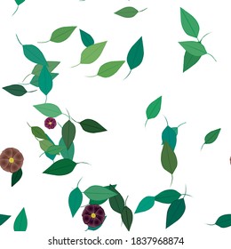 Floral ornamental vector pattern. Seamless design leafs texture.